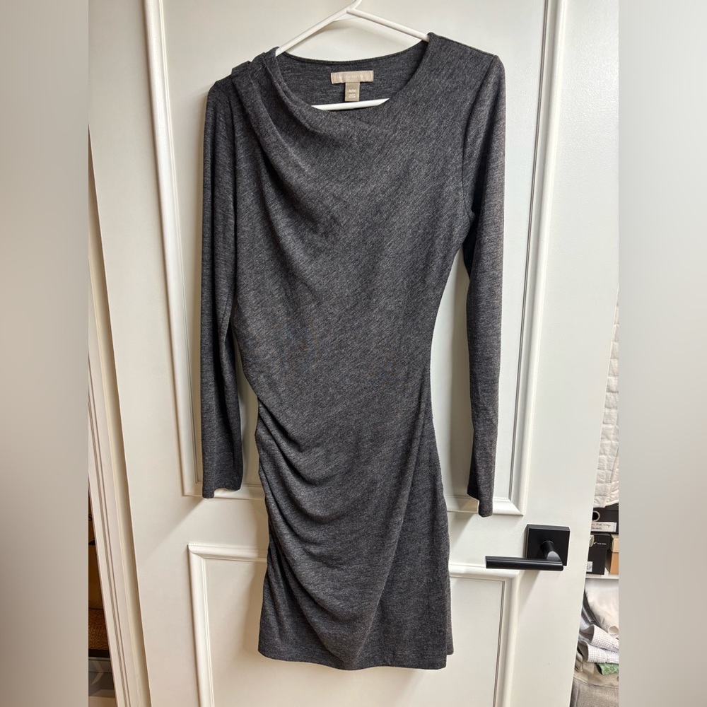 Banana Republic grey marl ruched fitted dress